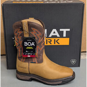 New Ariat Work Hog XT BOA Bark/Brown Boots #10038921 Mn 9.5D Medium W Tags & Box